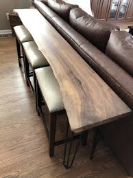 Live Edge Wood Bar Table Handmade Walnut Sofa Table Bar Top Etsy In 2020 Walnut Sofa Table Wood Bar Table Sofa Table