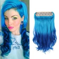 Our color of hair extensions are truly unique. 20 Light Blue To Dark Blue Ombre Color Flip In Secret Miracle Wire Hair Extensions Synthetic Wavy Hairpieces