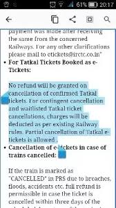 Can We Cancel Waitlisted Tatkal Tickets If So What Is The