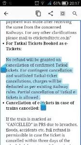 can we cancel waitlisted tatkal tickets if so what is the