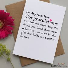 How to write a congratulation letter. Congratulations Wedding Wishes With Name Writing Option