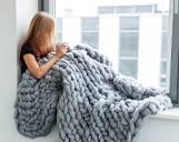 Chunky Knit Blanket Throw Merino Wool Blanket Arm Knit Chunky ...