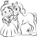 Unsere kinderfreundlichen, liebevoll gestalteten malvorlagen sind ein guter einstieg in den umgang mit stiften und farben und regen auch die kreativität der kinder an, so dass sie dann auch anfangen möchten. Malvorlage Prinzessin Und Einhorn Kostenlose Ausmalbilder
