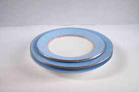 Trio D Assiettes Bleues Plate Creuse A Dessert Marli Etsy Tableware Plates