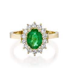 3ct asscher cut green emerald halo engagement wedding ring 14k white gold finish. Vintage Oval Engagement Ring 1 Carat Green Emerald Engagement Ring Dia Sevencarat