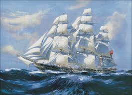 Could you tell me the size, in inches, of this pattern. British Sailing Ship Counted Cross Stitch Patterns Ankicoleman Designs Cross Stitch