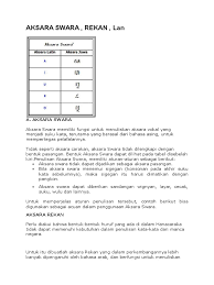 Contoh kalimat aksara swara a i u e o. Aksara Swara Pdf