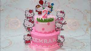 Dan kita sekarang bisa tahu dari profilnya bahwa hari ulang tahun hello kitty adalah 1 november, jadi kemarin hello kitty genap berumur 40 tahun. Kue Ulang Tahun Cara Membuat Kue Ultah Hello Kitty Cake Dan Ucapan Selamat Ulang Tahun Kembar Youtube