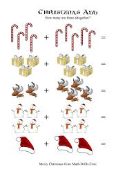 The Picture Addition A Math Worksheet From The Christmas Math Worksheets Page At Math Drills Christmas Math Worksheets Christmas Math Christmas Kindergarten