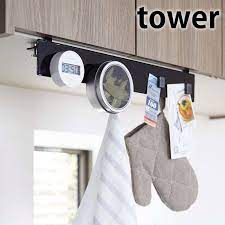 楽天市場 戸棚下フック付きマグネットボード タワー tower レシピ ホルダー マグネット 4920 4921 キッチン 収納 穴あけ不要 吊り下げ 便利 スチール 金属 フック ホワイト ブラック 山崎実業 yamazaki carro デザイン雑貨カロ レシピホルダー 戸棚 穴あけ