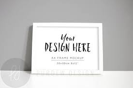 A4 White Landscape Frame Mockup Frame Mockups Frame Frame Design