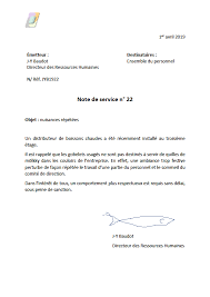Les politiques et procédures d`indemnisation des employés du personnel sont décrites dans le présent guide memo et dans ces publications et mémorandums: Exemple Note De Service Interne Gratuite
