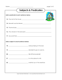 Subjects Predicates Super Teacher Worksheets Super Teacher Worksheets Subject And Predicate Subject And Predicate Worksheets