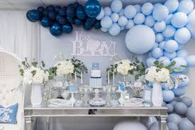 Blue And Silver Elephant Baby Shower Dessert Table Baby Shower Backdrop Baby Shower Decorations Baby Shower Balloons