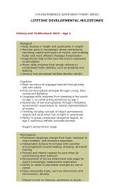 Lifetime Human Development Milestones