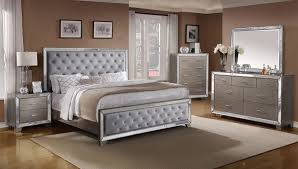 Cosette Mirrored Bed Bedroom Sets Queen Padded Headboard Bedroom Cheap Bedroom Sets