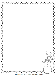 We made this collection of free printable primary writing paper so that you would have an easy way to print out copies for your kids and have them practice writing. Free Winter Writing Paper Primary Ruled Free4classrooms