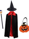 Czerwono-Czarna Peleryna Halloween dla Dzieci - Kostium Czarownicy ...