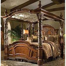 Aico Villa Valencia King Canopy Bed Ai 72100ek 55 Canopy Bedroom Sets Canopy Bedroom King Size Canopy Bed