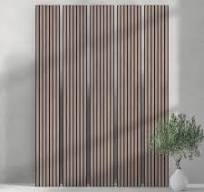 106" Tall ULTRALIGHT Flexible Lightweight Walnut Acoustic Wood Slat Wall  Panels with Black Felt Backing