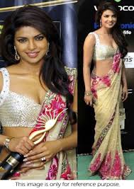 Priyanka Chopra Golden Saree Priyanka Chopra Dress Bollywood Fashion Party Wear Sarees