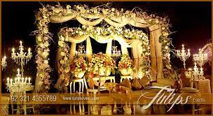 Tulips Event Best Pakistani Wedding Stage Decoration Flowering For Mehndi Walima Barat St Wedding Stage Decorations Stage Decorations Pakistani Wedding Stage
