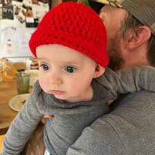 Red and Pink Striped Valentines Day Earflap Crochet Mug Hat