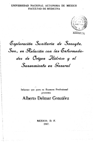 Exploracion sanitaria de Sonoyta, Son. en relacion con las enfermedades de  origen hidrico y el saneamiento en general
