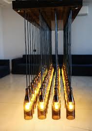 Amazon Com Custom Bottle Chandelier Industrial Light Fixture Made From 72 Beer Wine Bottles For Hotels Bars Restaurant Lighting Handmade