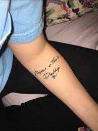It is a beautiful memorial tattoo design. Handwriting Tattoos Glow Community