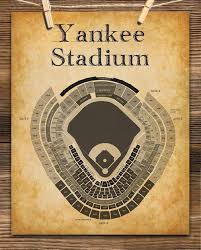 Yankee Stadium Baseball Seating Chart 11x14 Unframed Art Print Great Sports Bar Decor And Gift Under 15 For Baseball Fans