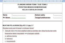 Soal Ulangan Harian K13 Kelas 5 Tema 7 Subtema 3 Sekolahdasar Net