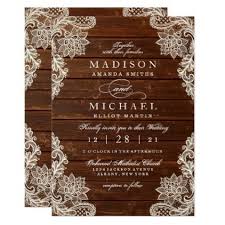 Rustic Floral Lace Wood Modern Wedding Invitation Invitations Custom Uniq Wood Wedding Invitations Modern Wedding Invitations Rustic Wood Wedding Invitations