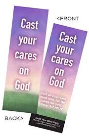 Casting all your care upon him, for he cares for you. Children S Christian Bookmark Cast Your Cares On God 1 Peter 5 7 Pack Of 25 Buy Online At Best Price In Uae Amazon Ae