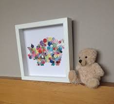 I Love Colour In A Childs Room And This Piece Of Art Does The Job Not Just For A Childs Room Though Perfect In Any Ro Button Art Deep Box Frames Box