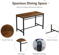 Bar height table sets provide an elegant look while creating additional dining space for your customers. Buy 5 Pcs Dining Table Set Modern Bar Table Set With 4 Chairs Home Kitchen Breakfast Table And Chairs Set Ideal For Pub Living Room Breakfast Nook Easy To Assemble Rustic Brown