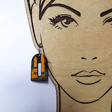 Orecchini Windows and Doors in smalto vitreo con fili auricolari in argento  sterling