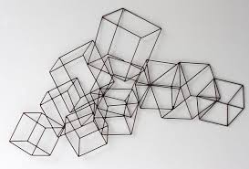 Cubed Wire Wall Art Copper