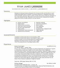 border patrol resume example: border