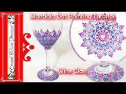 How To Paint Mandala For Beginners 7 Multicolor Flower Tutorial Medium Hard Youtube Diy Wine Glasses Painted Wine Glass Paint Painted Wine Glass