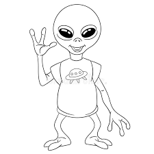 Provide some white and a little bit of black play dough. Coloring Page With Ufo Alien Stock Vector Illustration Of Background Future 170735285