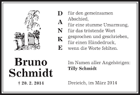 Partners bruno schmidt and hugo geisler founded a doll factory in waltershausen, germany which they named h. Traueranzeigen Von Bruno Schmidt Trauer Op Online De