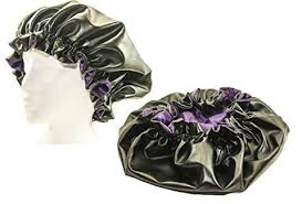 Mane tane reversible satin bonnet. Newborn Babies Plum Leather Satin Hair Bonnet Shower Cap Large Ninthavenue Europe