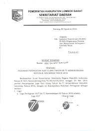 Membuat rencana perlombaan untuk warga. Contoh Surat Undangan Setengah Resmi Tentang Peringatan Hut Kemerdekaan Indonesia