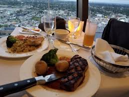 Open for both lunch and dinner, and located at the top of one of niagara's top attractions, the skylon tower offers a free ride to the top when dining at the revolving dining room. Chicken And Steak Dinners Picture Of Skylon Tower Revolving Dining Room Niagara Falls Tripadvisor
