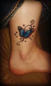 I Want To Get A Matching Butterfly Tattoo With My Grandma Purple Butterfly Tattoo Butterfly Ankle Tattoos Butterfly Tattoo