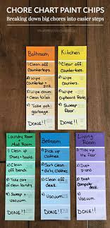 paint chip chore chart cleaning and organization