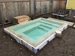 Diy Concrete Block Soaking Pool In Progress Advice Welcome Diy Swimming Pool Small Backyard Pools Small Pool Design