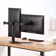 If you also want to take notes or use a third monitor — yes, some people use even more than two monitors! Lumi Brateck Dual Monitor Stand Dual Monitor Arm Dual Monitor Desk Mount Dual Monitor Table Stand Supports 2 Monitors Upto 27 Inches And Weight Capacity Of 7 Kg Per Monitor Buy Online In Chile At