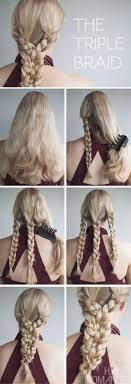 The Triple Braid Hairstyle Tutorial Hair Romance Hair Styles Braided Hairstyles Tutorials
